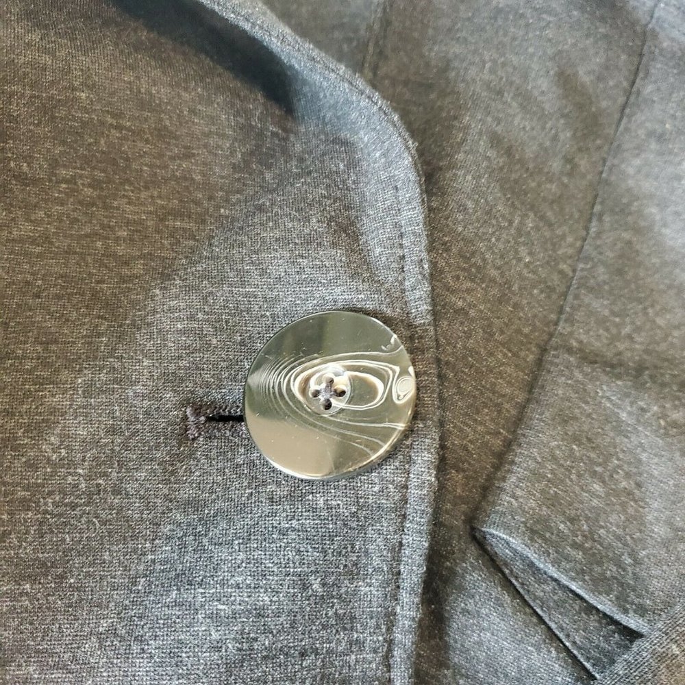 CABI Sz Small Charcoal Gray Stretch Ponte LISBON TOPPER One Button Jacket - Picture 5 of 9